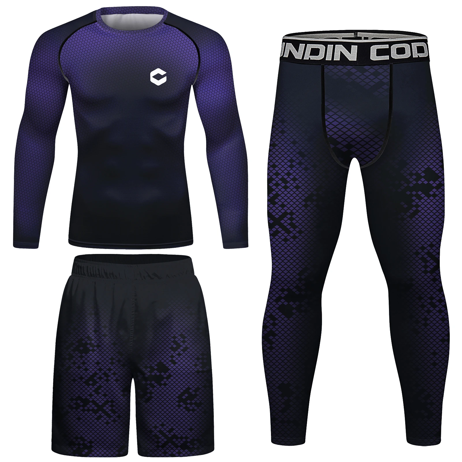 Cody Sportsuits Boxing Compression T-shirt Men Sport MMA Rashguard Jiu Jitsu Quick-drying Sportswear Men Rash Guard Set