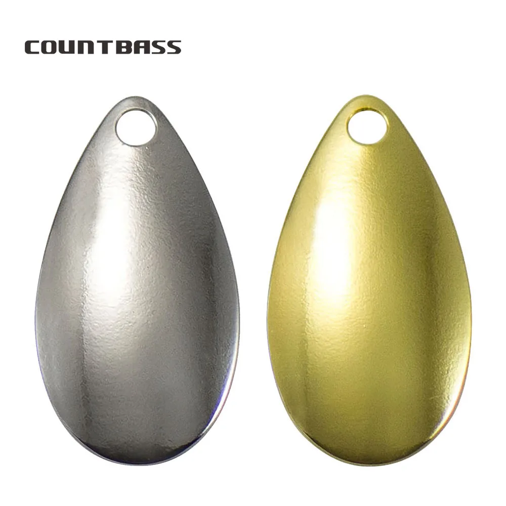 COUNTBASS 50 Stück Größe 00–8 Indiana Spinner Blades glattes Muster Nickel- und Gold-Finish, DIY Spinner Walleye Rigs Angelköder