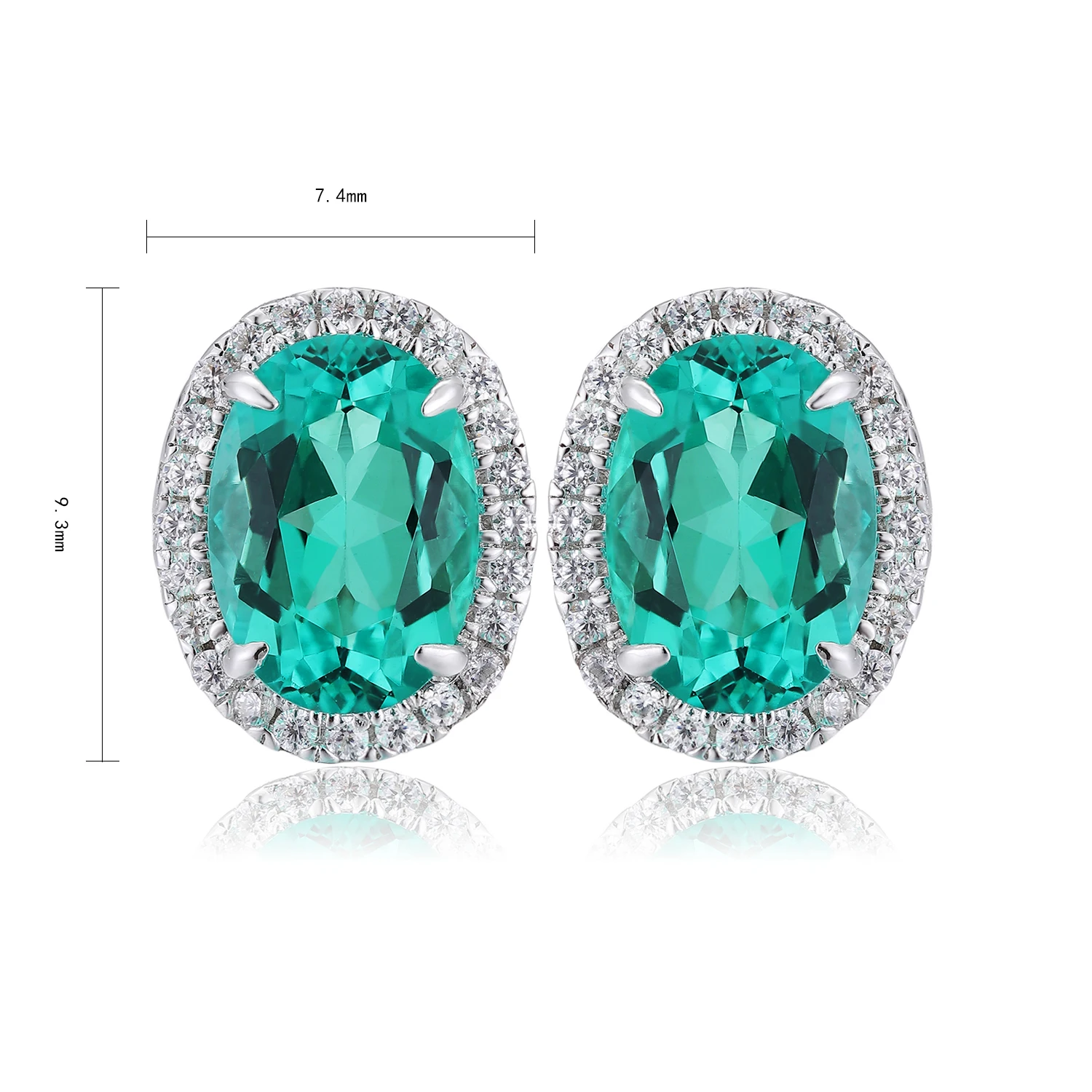 Anster 리얼  에메랄드 타원형 스터드 귀걸이 여성을위한 귀여운 파인 쥬얼리 절묘한 럭셔리 액세서리