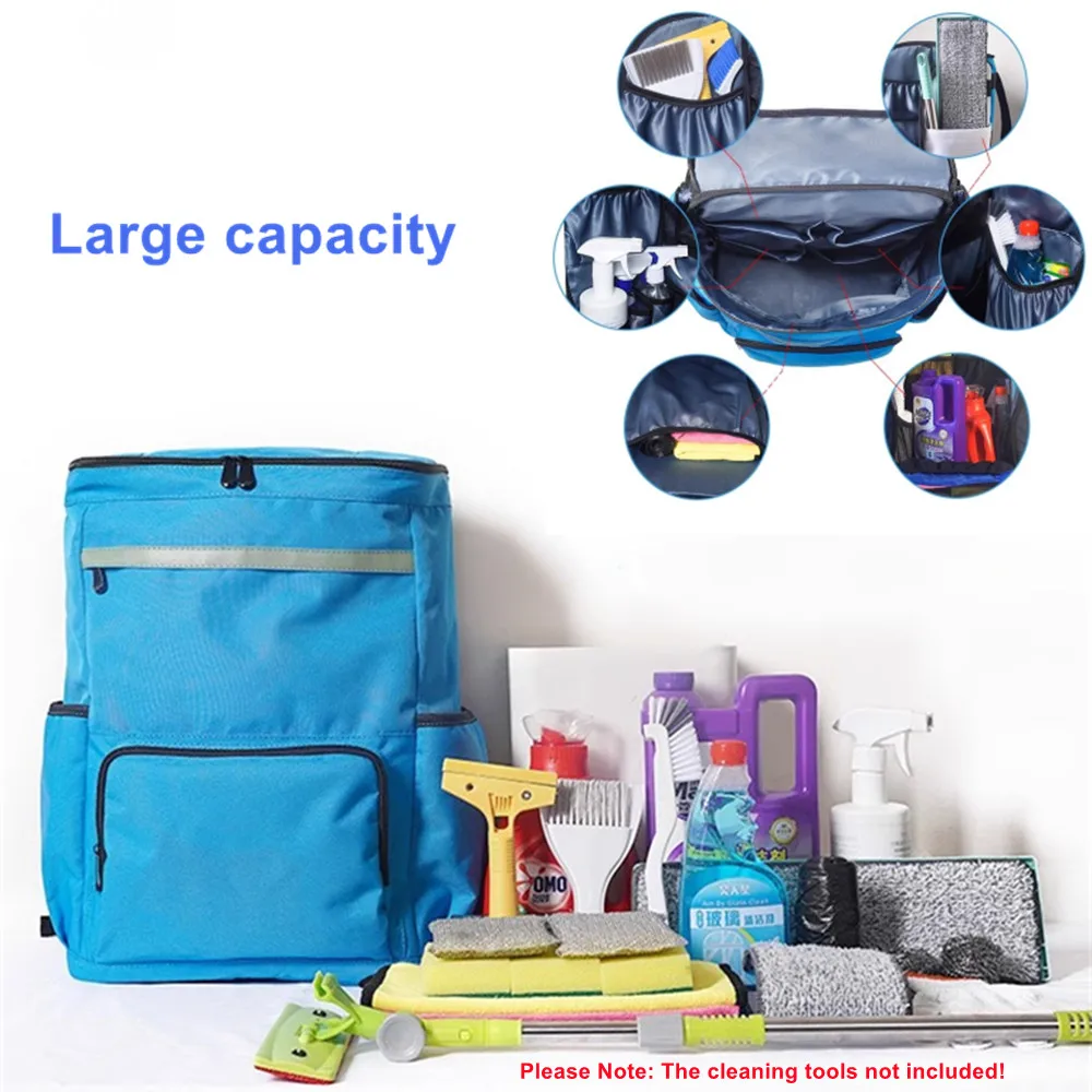 Large Wearable Cleaning Caddy Bag with 4 Foldable Dividers, Cleaning Supply  Tote