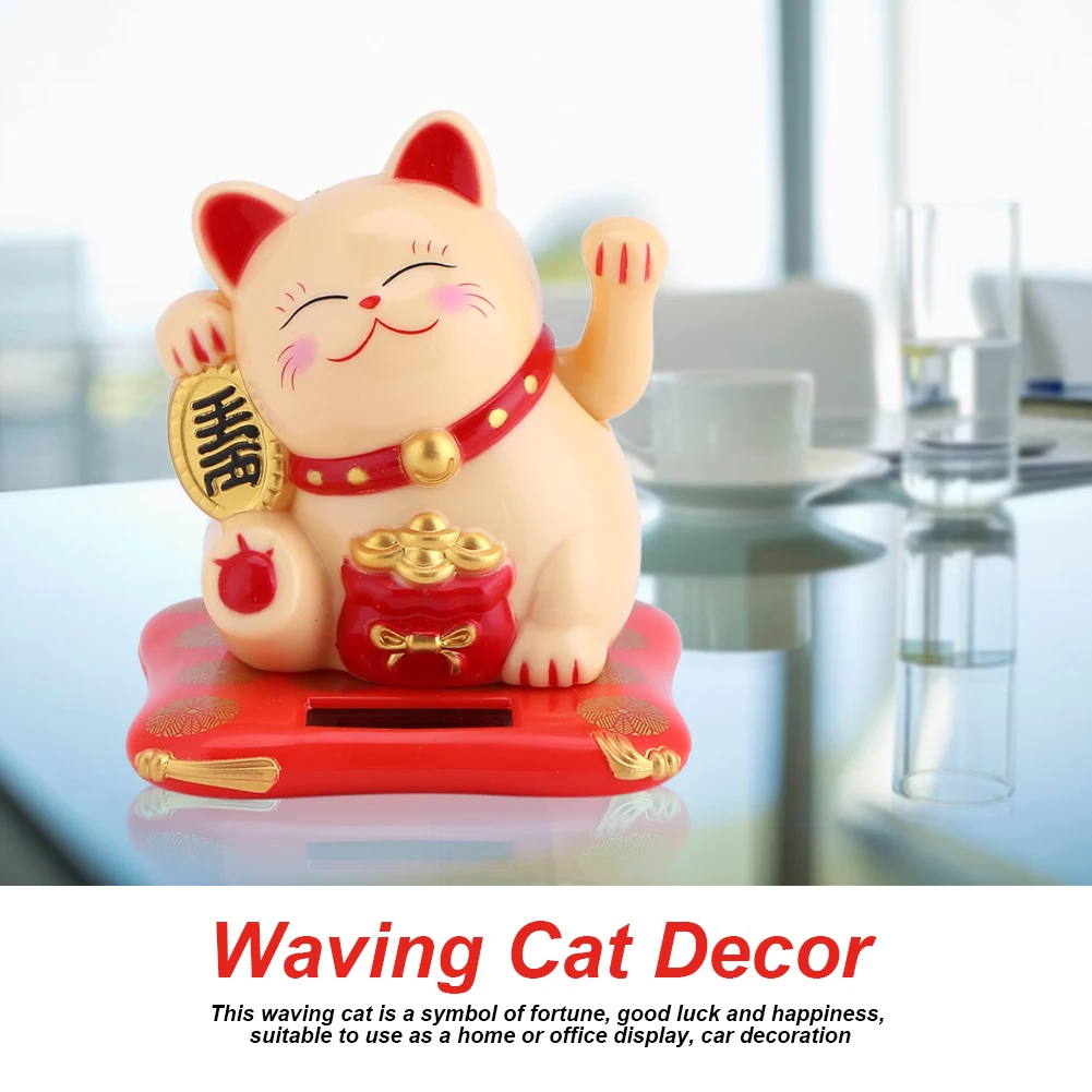 Solar Luck Cat Waving Cat Solar Powered Cat Solar Powered Cute Waving Cat Good Luck Wealth Welcoming Cats Home Display Car Decor