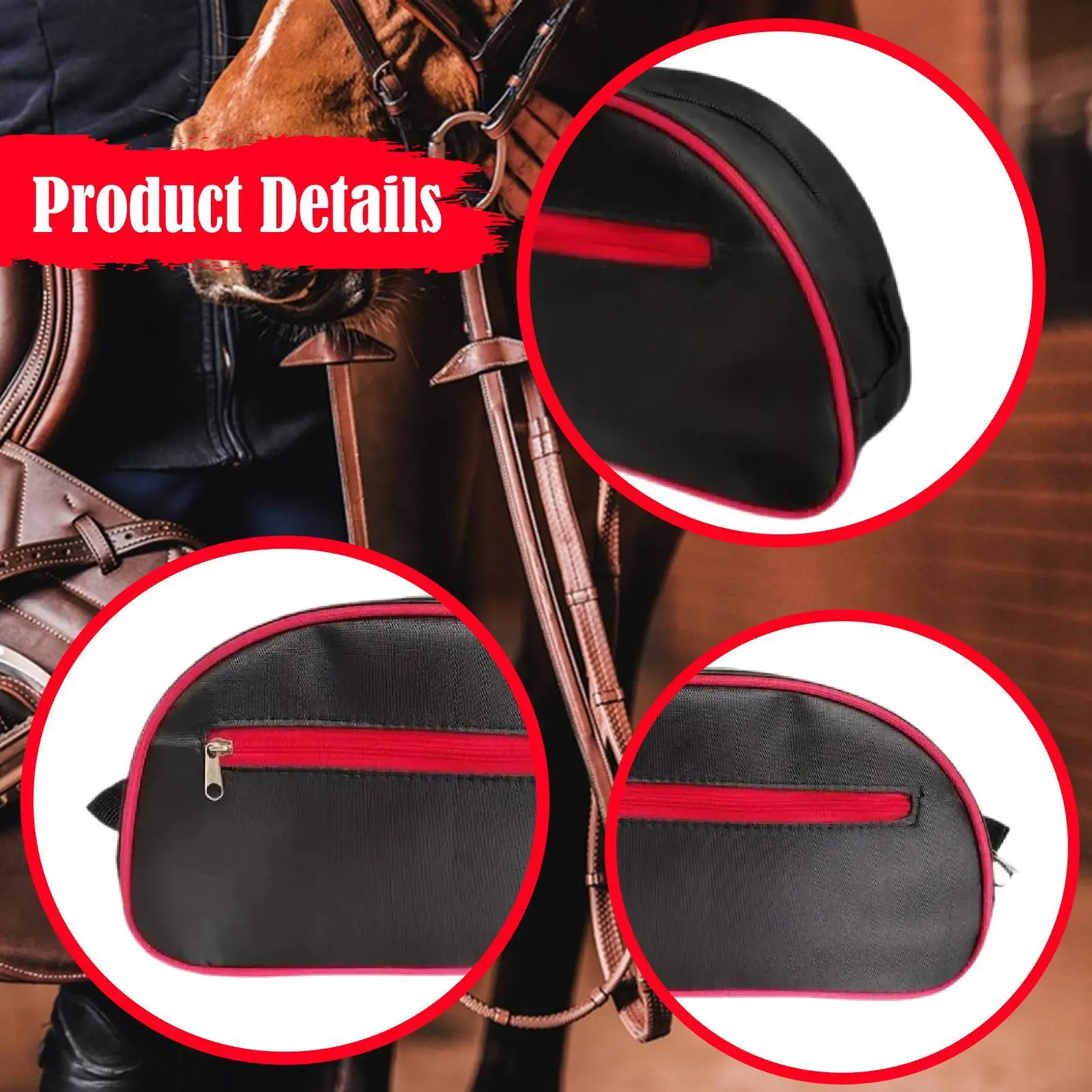 Horse Saddle Bag Equestrian Equipment Compact Travel Oxford Cloth Saddle Sack Camping Practical Outdoor Sports for Trail Riding