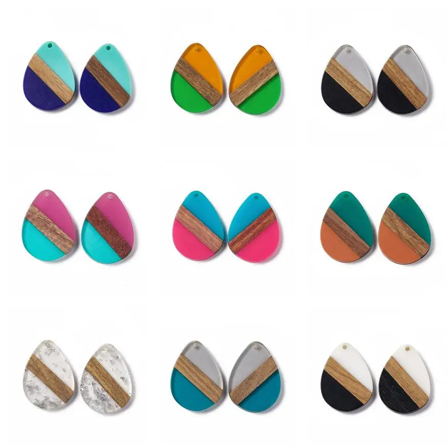 Kit De 190 Piezas De Colgantes De Resina Y Madera Para Joyería - Incluye 15 Estilos, Anillos Y Ganchos, Ideal Para Manualidades Y Bisutería