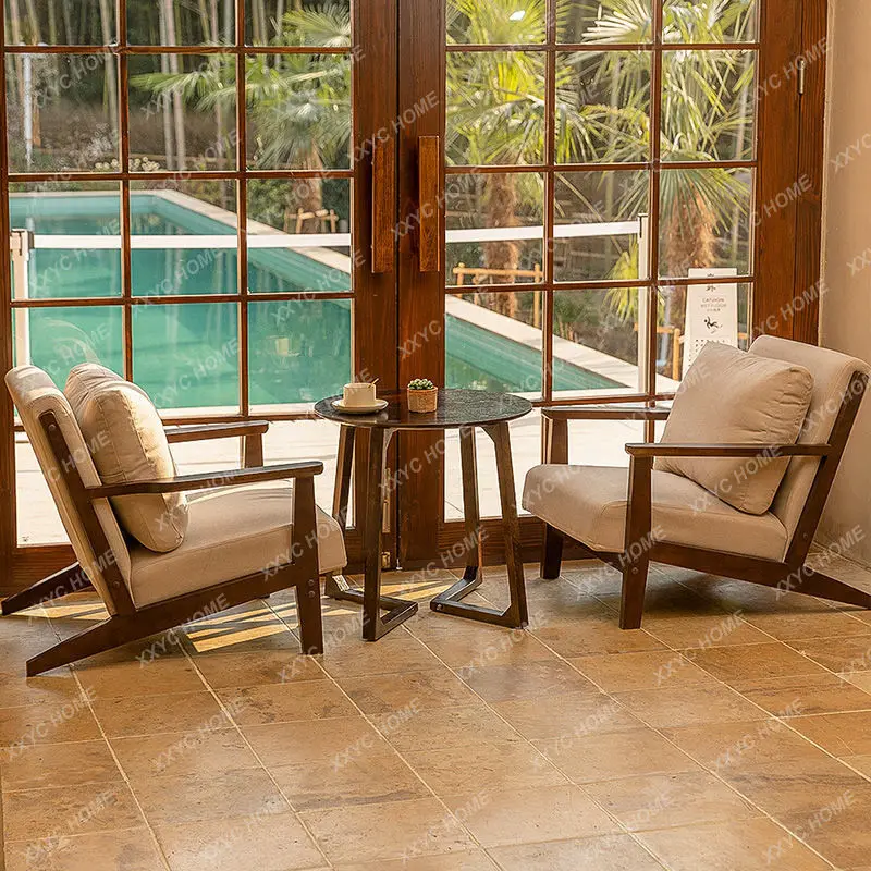 

Conference Chair Coffee Shop Milk Tea Table and Chair Combination Reception Retro Restaurant Booth Bar Quiet Bar Sofa