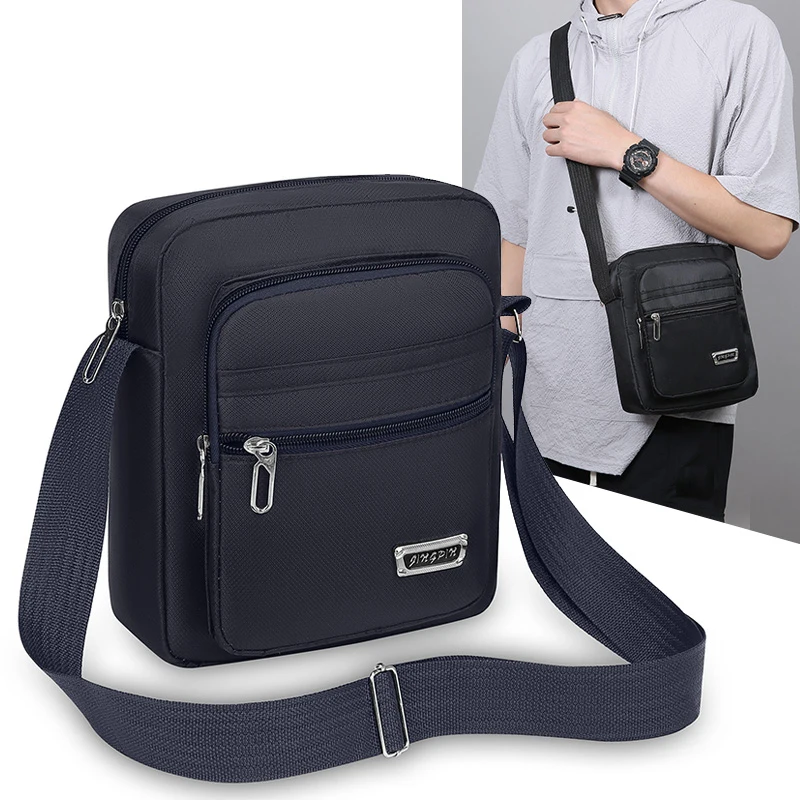 1 multi-layer shoulder bag, unisex business bag, daily commuting bag, mobile phone bag, crossbody bag