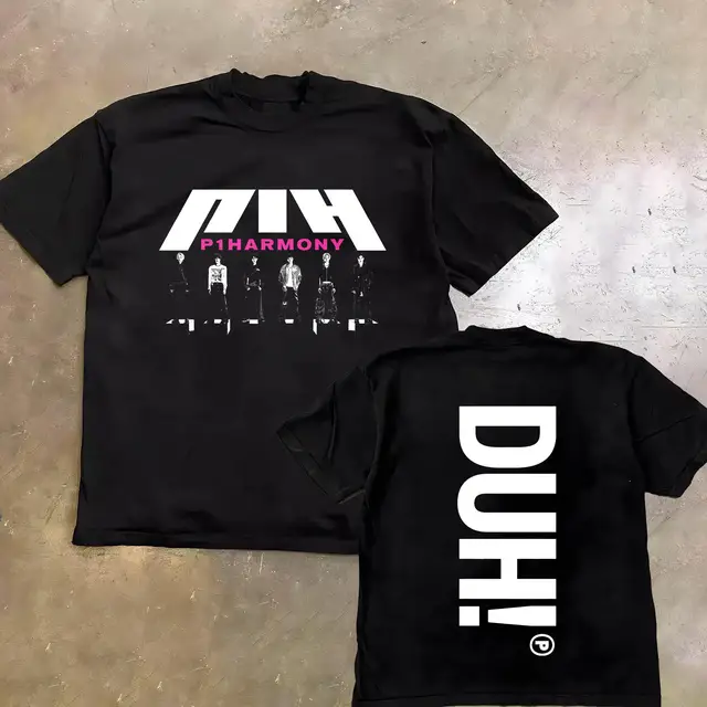 p1harmony we are tシャツ　新品未開封 Summer Men P1Harmony 2025 DUH Same T-shirt Kpop Print Summer