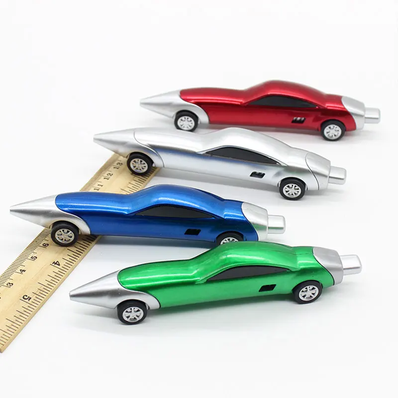 

7PCS Creative Stylish Electroplated Car Model Blue Ball Pen Vehicles Toys Delicate Sports Car Appearance Pupil Prize Pen