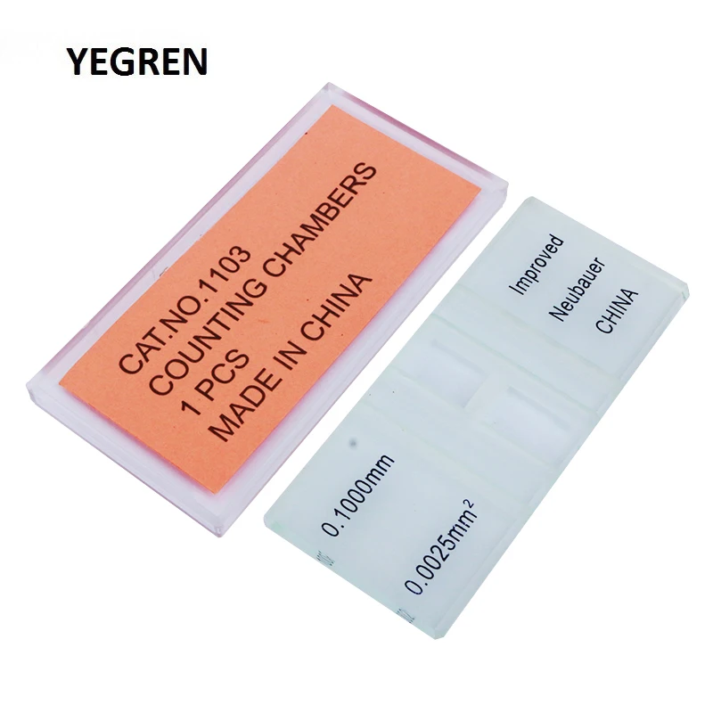 

1 piece Blood Cell Count Plate Glass Microscope Slide with Grid Counting Chambers for Hemocytometer Yeast Counting Biology Tool