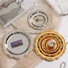 4" 6" Golden Silver Relief Tray Luxury Fruit Snack Cake Plate For Party Decorative Tea Cup Holder Desktop Jewelry Storage Tray 4