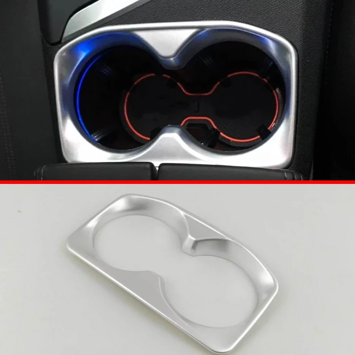 

ABS Pearl Chrome Inside Interior Cup Holder Cover Trim For Peugeot 3008 2016 2017 Car Accessories Stickers W4