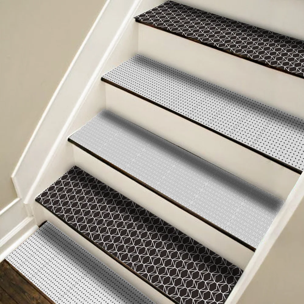 7/14pcs Terrazzo Brick Pattern Stairs Sticker Self Adhesive Riser Stair Decal Home Decor Tile Sticker Geometric Staircase Mural