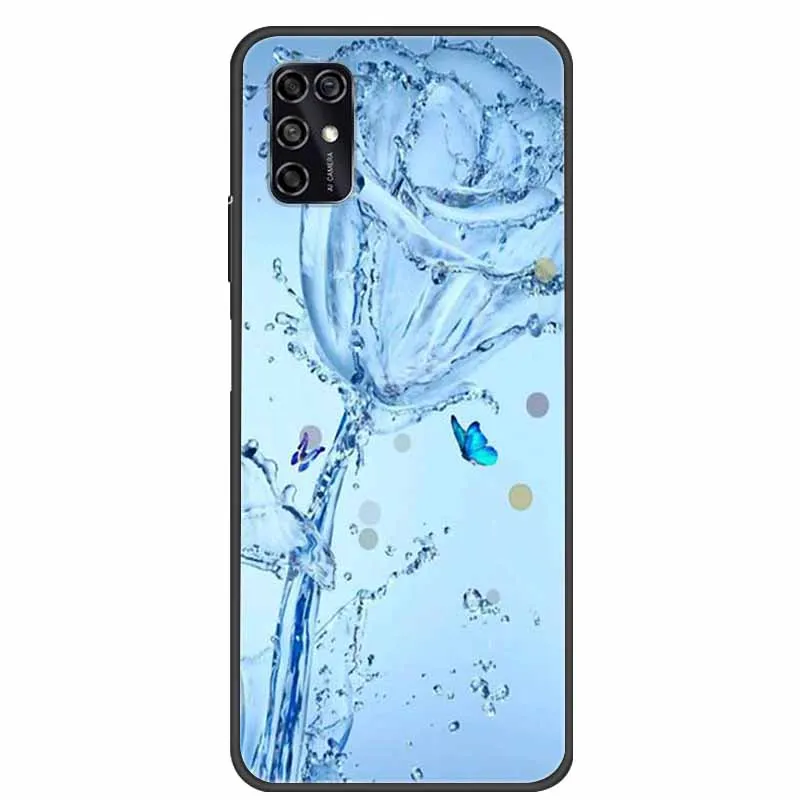 Black Silicon TPU Soft Phone Cover with Cartoon Design