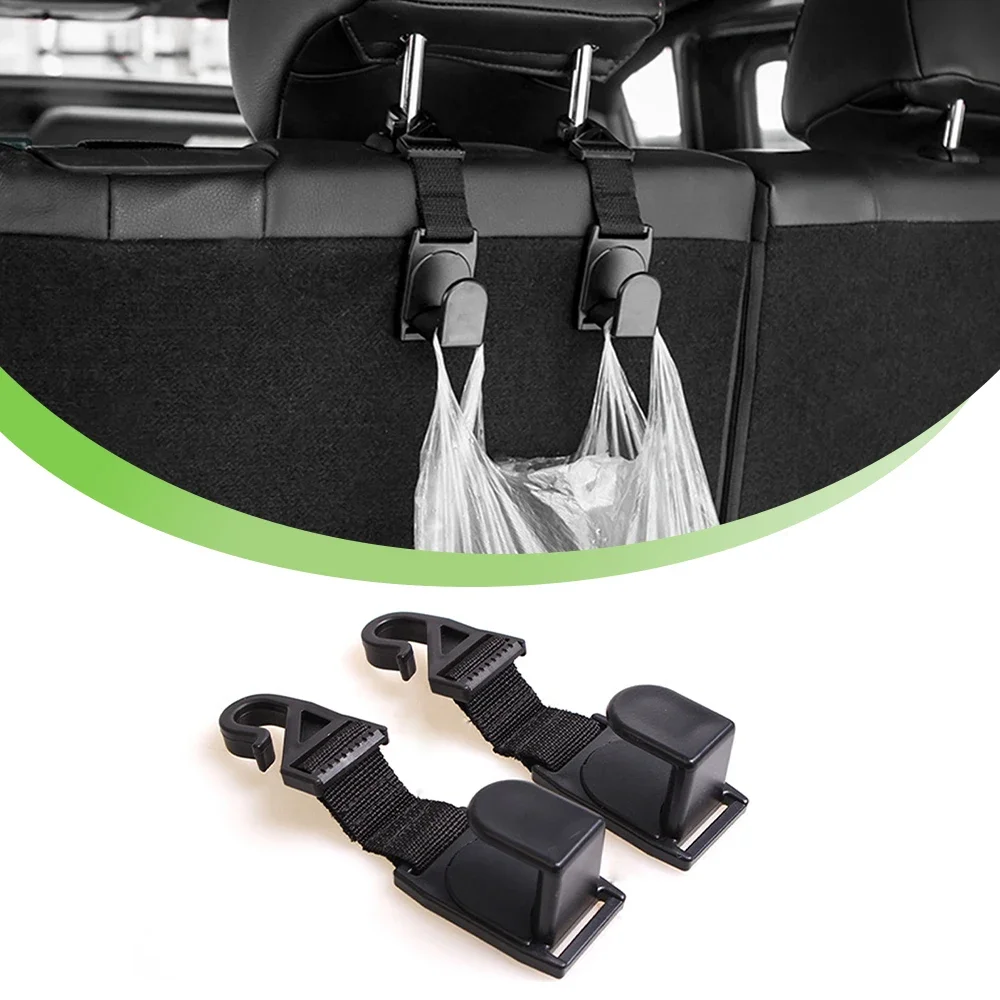 Adjustable Car Back Seat Hook Holder Black ABS Polyester
