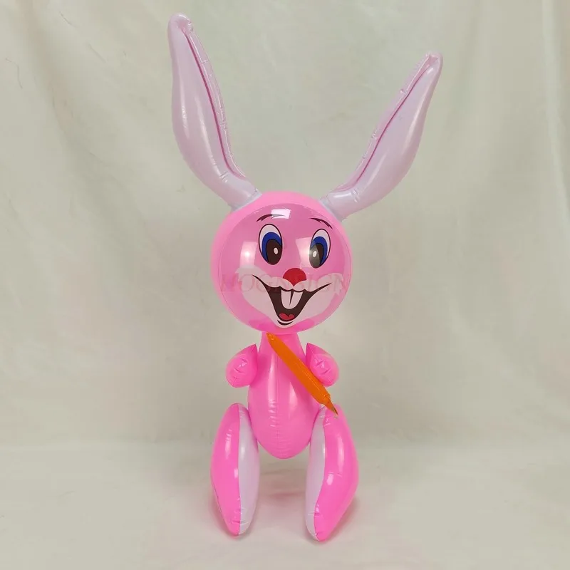 Large Pvc Toys Inflatable Animals 2-4 Years Lovely Radish Rabbits Kindergarten Children's Toy Funny Birthday Party Gifts 2021 children pearl children s show leather shoes ankle strap sweet girl s leather shoes round toe beading lovely fashion kids autumn