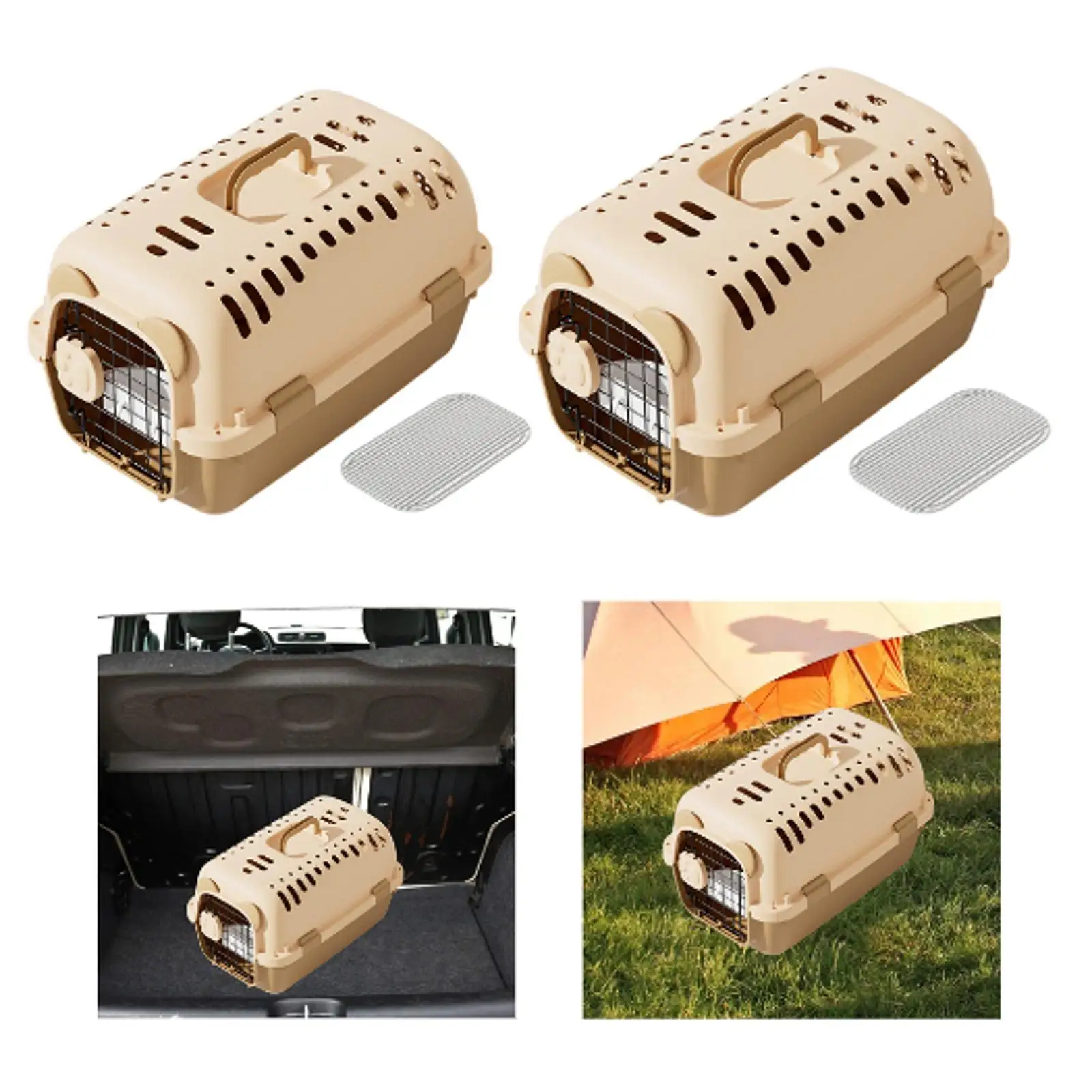 Pet Carrier Hard Sided Pet Transport Cage Breathable Multifunction Supplies