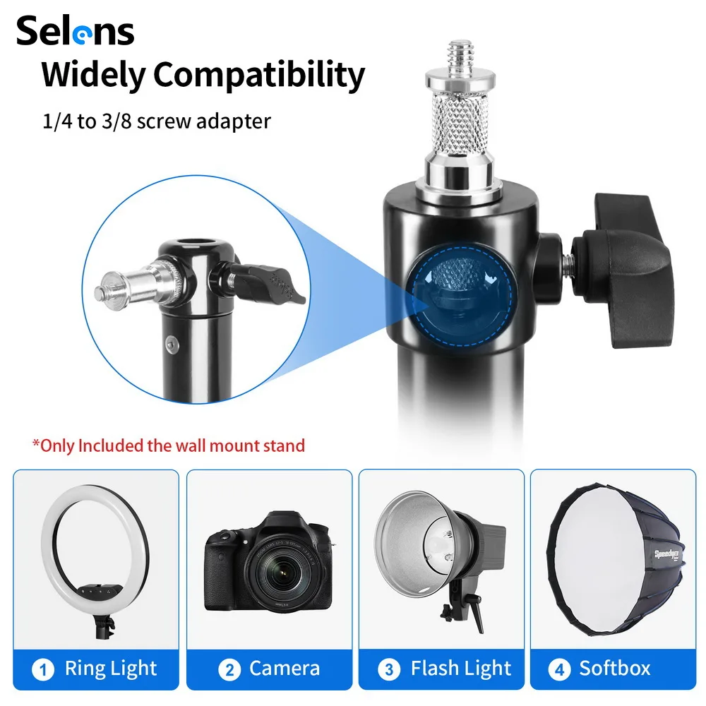 Selens New Wall Bracket Camera Mount tripod Base Adjustable Arm