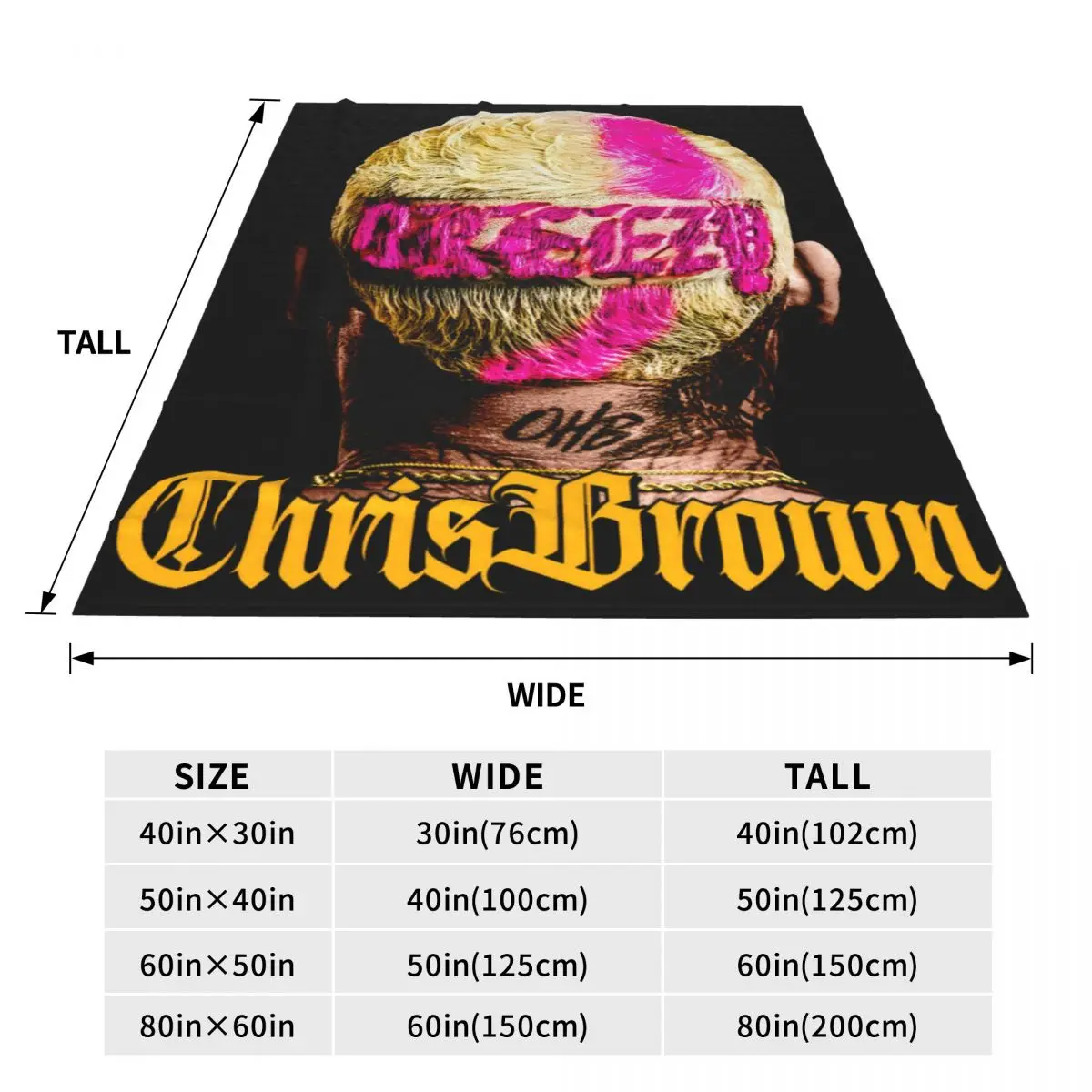 Chris Brown 2024 11 11 Tour Blanket Fleece Print King of R&B Fan Gift Ultra-Soft Throw Blanket for Bedding Bedroom Bedspreads 4