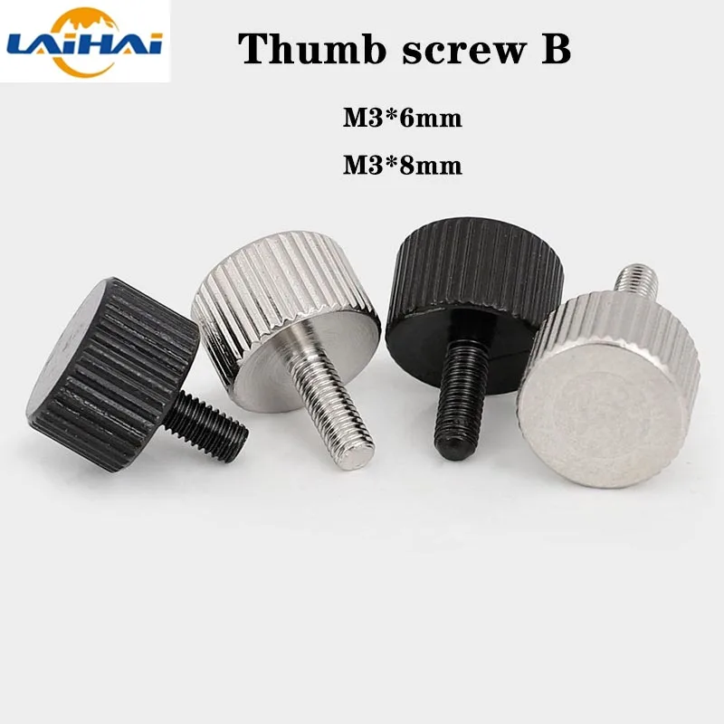 5pcs 6#-32 M3 M4 Black Silver Carbon Steel PC Computer Case Cover Slotted Phillips Head Hand Tighten Bolt Thumbscrew Thumb Screw