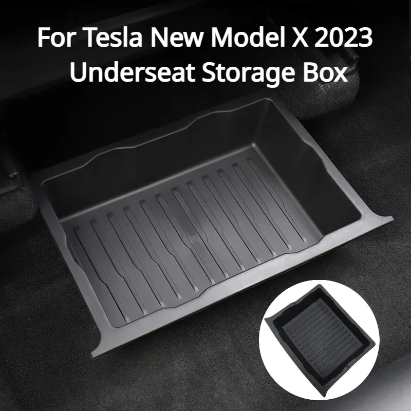 

For Tesla New Model X 2023 Underseat Storage Box Car Seat Drawer Hidden Storage Box Tissue Push Pull Car Interior Accessories