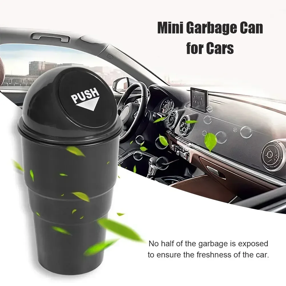 Plastic Car Trash Can with Lid for Auto Interior