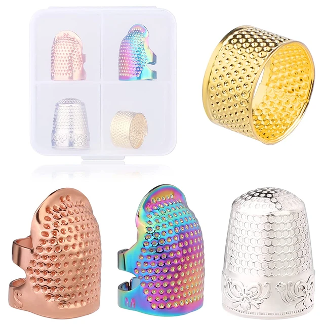 Dedales De Costura De 4 Piezas, Anillo Protector De Dedo Ajustable De  Metal, Dedal Duradero Para La Yema Del Dedo, Herramientas De Artesanía Para  Bordado Y Acolchado - Herramientas De Costura Y