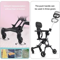 Poussette Pliable Légère pour Bébé, avec Roue Universelle à 360 °, Double Frein, Réglable, Pas Besoin d'Assembler 5