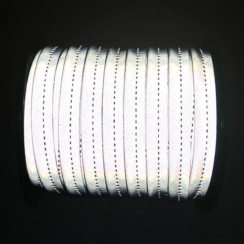 10Meters 1cm Width Reflective Edging Strip Silver Piping Rope For Bags Shoes Hats Decoration Material