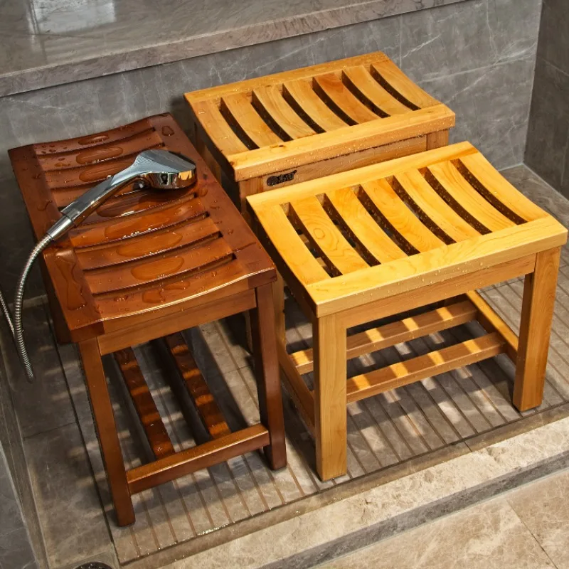 Wooden Shower Bathroom Chairs Senior Pregnant Auxiliary Bathroom Stools Modern Items Muebles Hogar Bathroom Furniture CM50YS