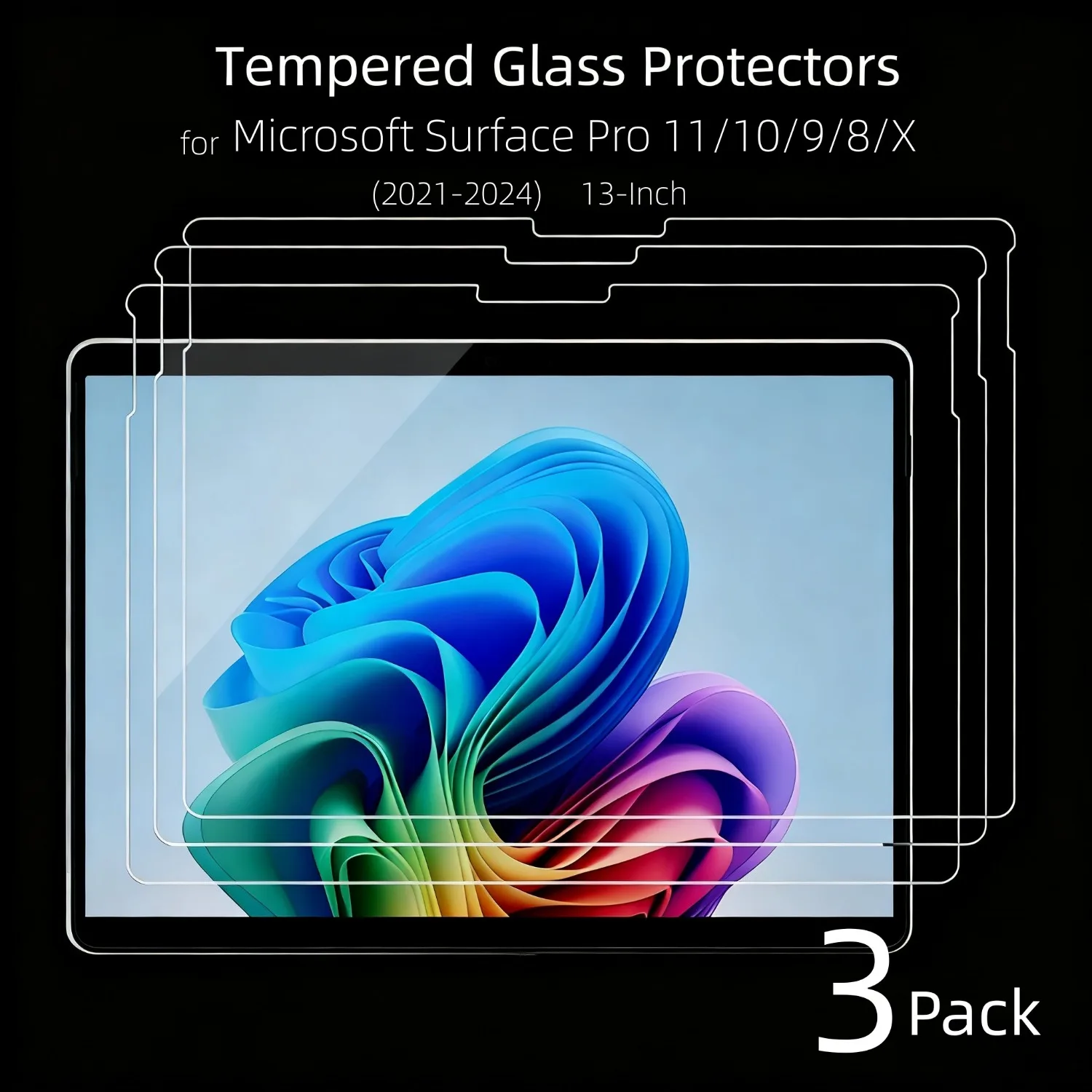 Premium 3-Pack 13-Inch Tempered Glass Screen Protectors - 9H Anti-Scratch Film