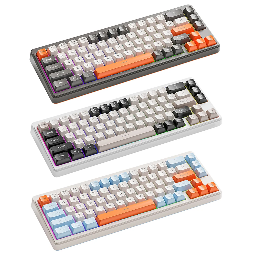 Mini Office Keyboard Tri-Mode BT5.0/2.4GHz/USB-C Wireless Gaming Keyboard for Windows Laptop PC Gamer