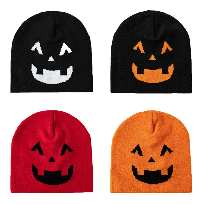 

Toothed Demon Knitted Beanies Winter Warm Earflap Crochet Wool Bonnet Women Men Hip Hop Pullover Hat Halloween Ghost Face Gifts