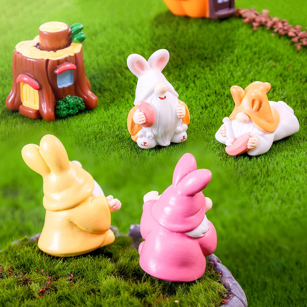 

7 Pcs Micro Landscape Dwarf Desktop Gnome Statue Festival Adornment Easter The Gift Decorations Ornaments Resin Child