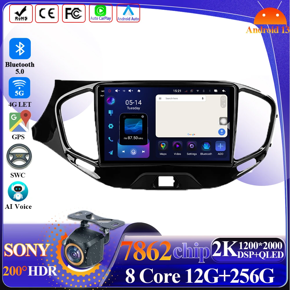 

Wireless Android Auto For LADA Vesta Cross Sport 2015-2018 Car Radio Multimedia Video Player Navigation stereo 5G Wifi Display