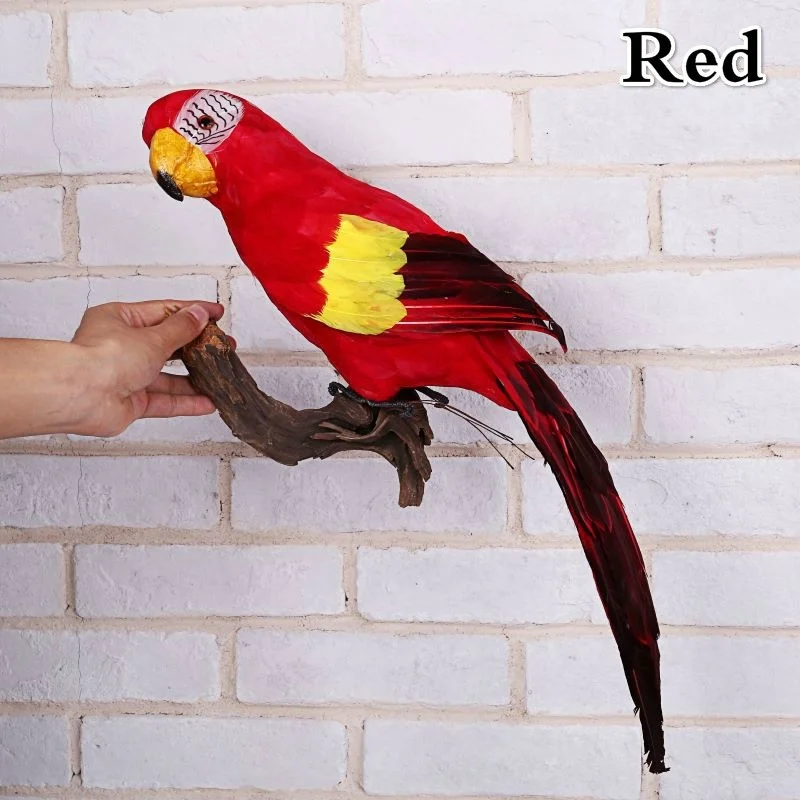 45cm Simulation Parrot Handmade Foam Feather Macaw Lawn Figurine Ornament Fake Animal Bird Garden Prop Decoration