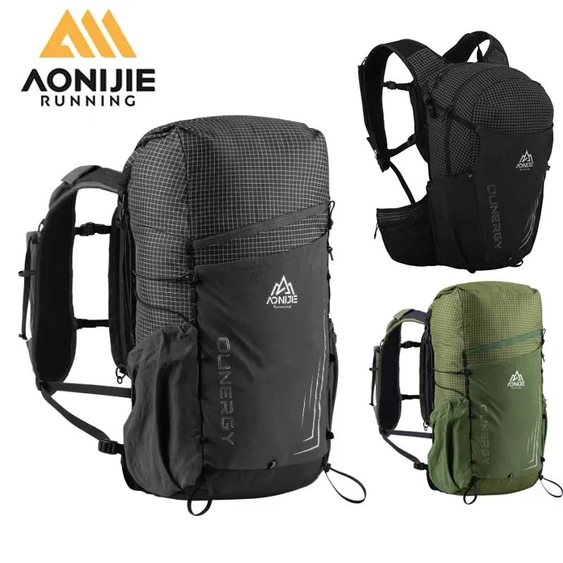 AONIJIE 블랙 C9110 C9111 20L 30L 스포츠 러닝 오프로드 배낭 데이 팟 여행 가방 트레킹 등산 캠핑 2L 워터 가방