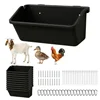 10 Pack Hanging Goat Feeder and Duck Feed Trough, 5 Qt Fence Mounted Livestock Manger Heavy Duty Plastic Mineral Bucket and Wat