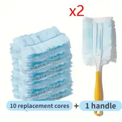 Enhanced Microfiber Duster Kit with Disposable Pads for Efficient Dust and Hair Removal (2set)