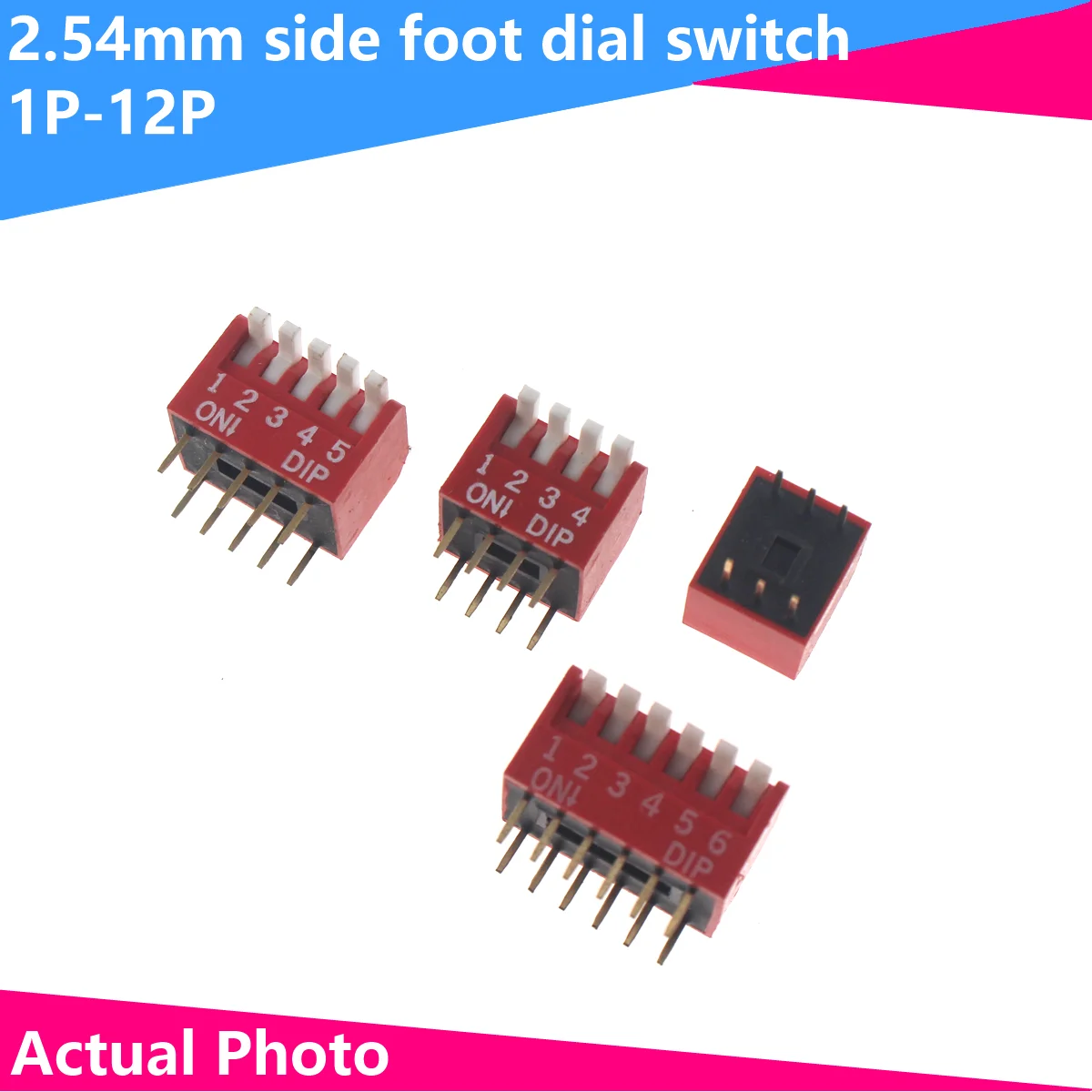 SMD Dial code switch 1.27/2.54mm feet pitch coding switch black 1.27 IC type patch thin KE-2P /3P /4P /5P /6P /8P /10P
