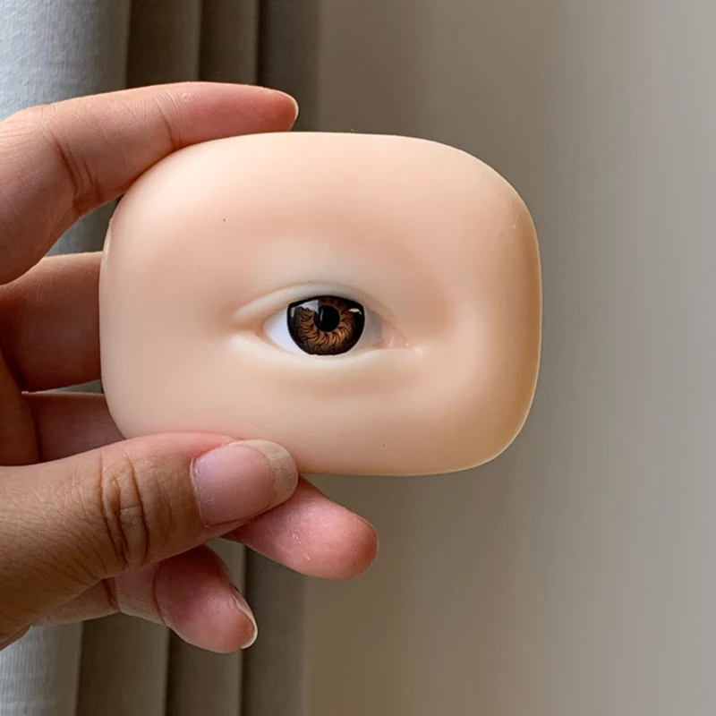 재사용 가능한 5D 연습 메이크업 실리콘 얼굴 눈 메이크업 연습 보드 패드, 실리콘 생체 공학 피부 메이크업 얼굴 눈썹
