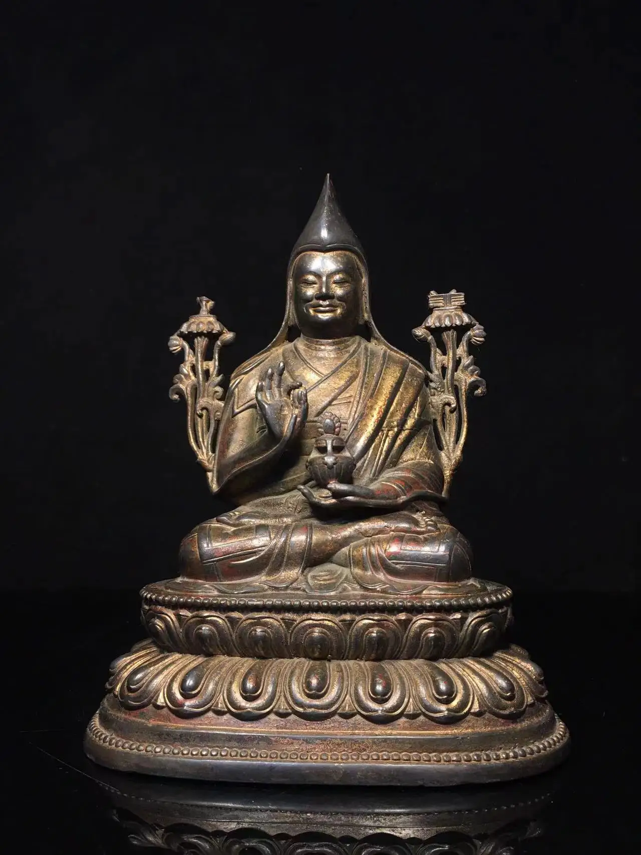 

Медная Статуя Будды Zong Ke Ba Old Qing Dyansty, #02, ручная работа