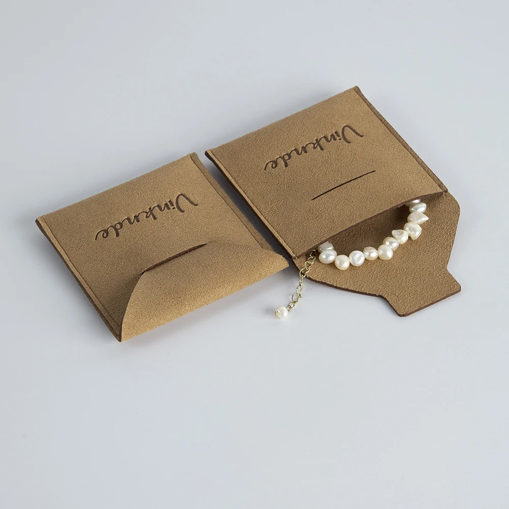 50 Luxuriöse Bijoux-Geschenkbeutel aus dickem Mikrofaser mit individuellem Logo für Schmuck, Ohrringe, Ringe, Halsketten – Hochzeitsgeschenke in Großpackung – Detail 7