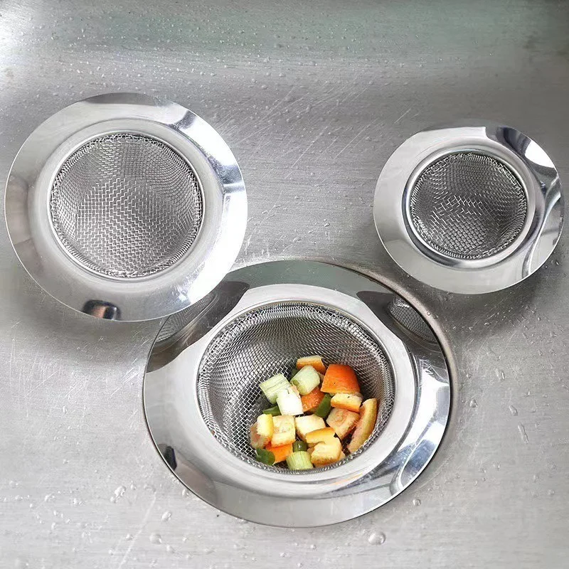 Kitchen Sink Drain Filter Stainless Steel Metal Mesh Drain Hole Filter Trap Bathroom Sink Strainer Hole Floor Covers