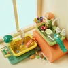 Kids Kitchen Sink Toys Electric Dishwasher Playing Toy With Running Water Pretend Play Food Fishing Toy Role Playing Girls Gift 5
