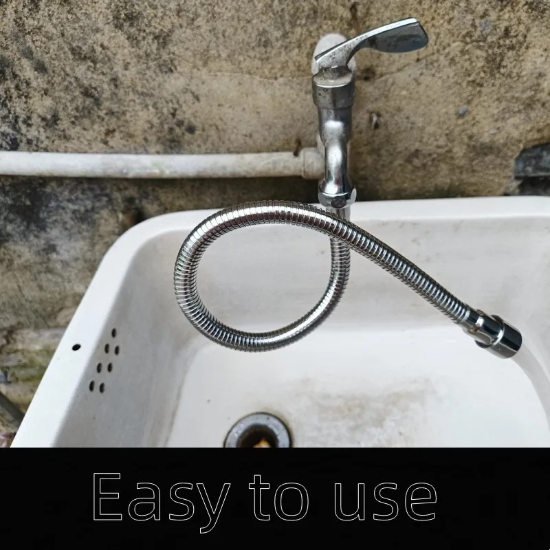 Faucet Adapter 12-30 cm 720&deg; Rotation 1/2'' Metal Faucet Extender Bending Free Tube Splashproof Foam Maker Universal Extension Adapter Filter