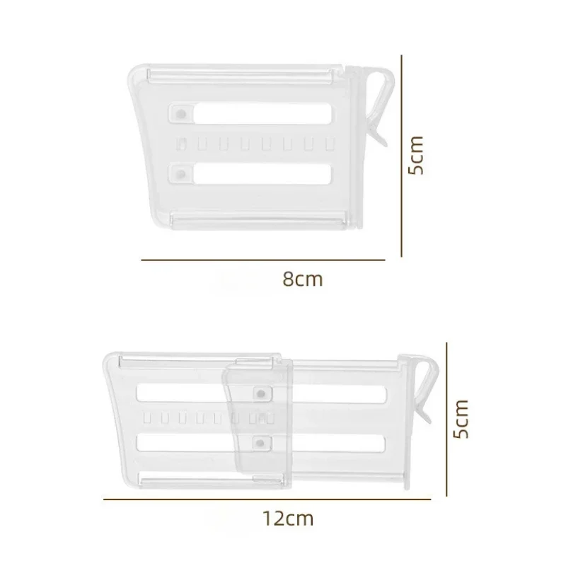 Multi functional storage for home use, expandable and freely adjustable snap on refrigerator compartment clip