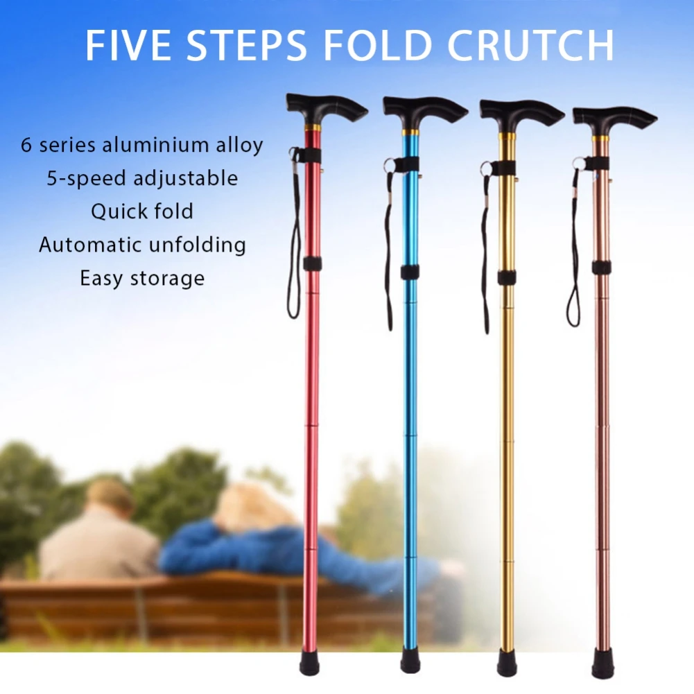 

Walking Stick Hiking Trekking Poles Trail Ultralight 4 Section Adjustable Canes Aluminum Alloy Folding Walking Sticks