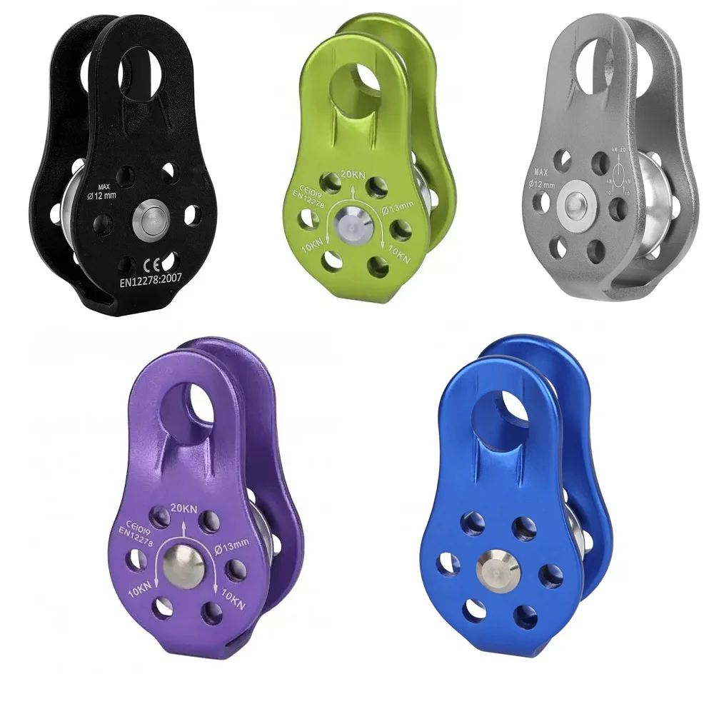 Climbing Pulley Fixed Sideplate Sheave Pulley Outdoor Survival Tool Aluminum Alloy