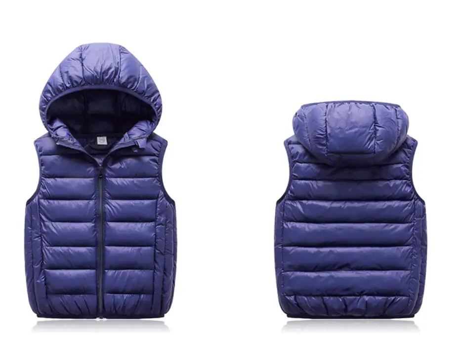 Jugendliche Jungen Mädchen Warme Daunenweste Herbst Winter Baumwolle Weste Kinder Oberbekleidung Kinder Kleidung Kapuzenjacke Westen – Detail 4