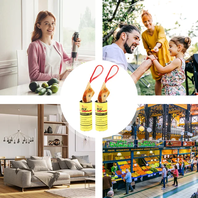 4 Tekercscsík Beltéri És Kültéri Ragadós Légycsapda Egyedi Tervezési Légypapír -Szalagkapó Növények Otthon - Image 5