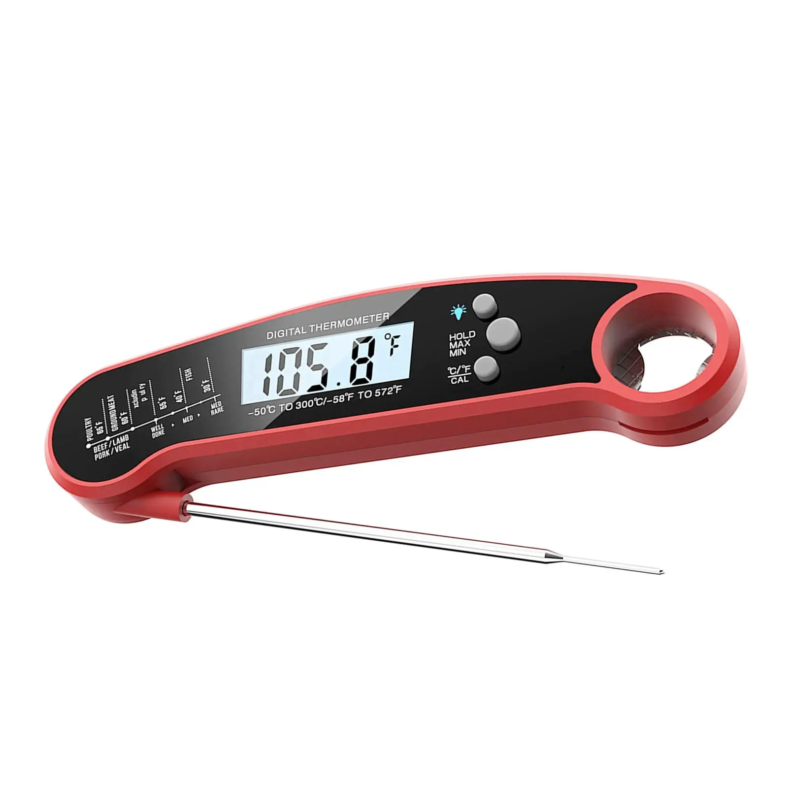 Food Thermometer Fast LCD Backlight Meat Thermometers for BBQ Baking